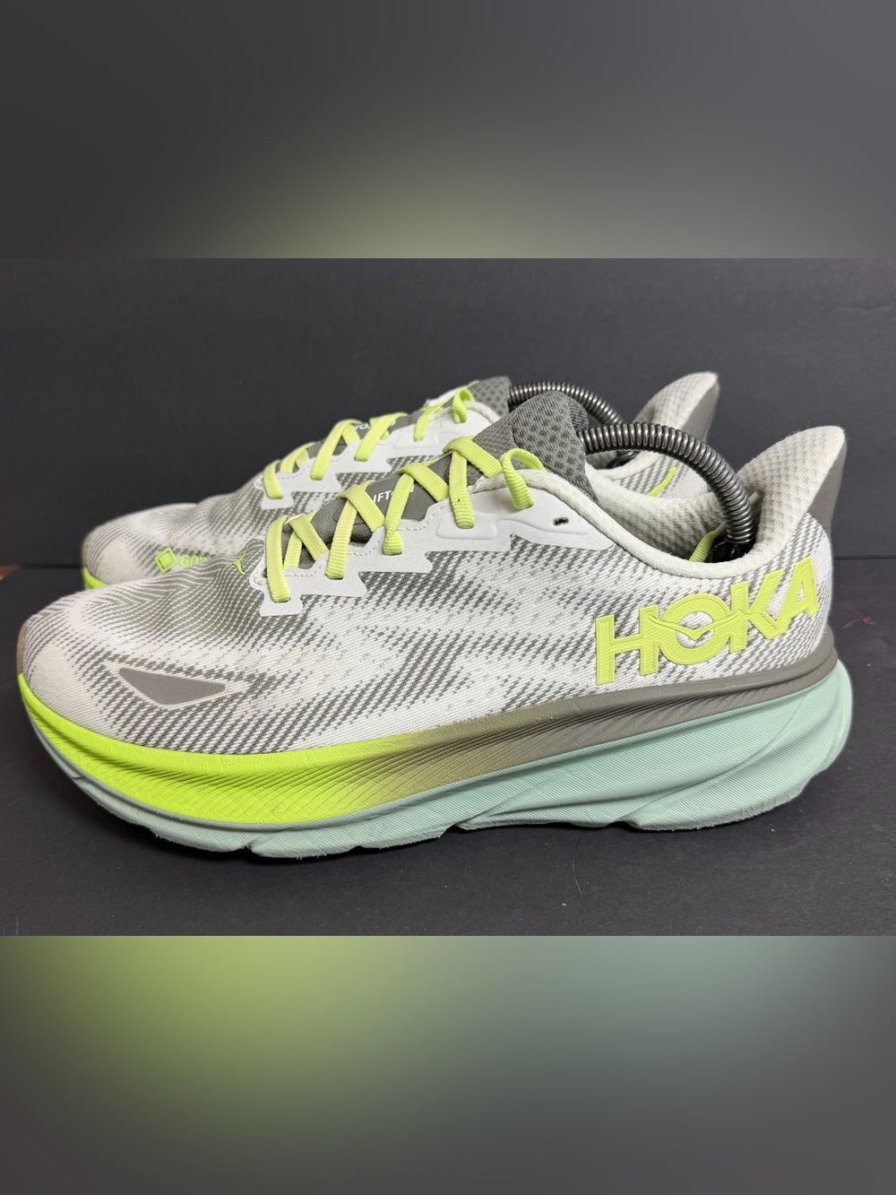 Hoka Men Clifton 9 GORE-TEX Running Size 10 D Slate Aloe Vera |1141470F/STLV|